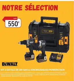 DomPro DEWALT Kit 2 outils xr 18v 5ah li-ion brushless powerstack offre