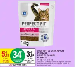 Intermarché Croquettes chat adulte stérilisé riche en saumon perfect fit offre