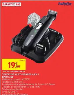 Intermarché Tondeuse multi-usages 6 en 1 babyliss offre