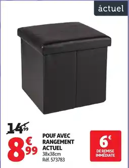 Auchan ACTUEL Pouf avec rangement offre