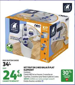 Auchan ELEPHANT Kit tout en 1 neo balai à plat offre