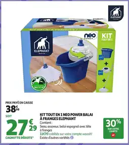 Auchan ELEPHANT Kit tout en 1 neo power balai à franges offre
