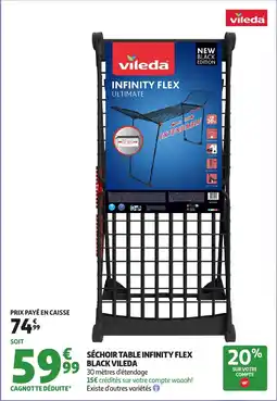 Auchan VILEDA Séchoir table infinity flex black offre