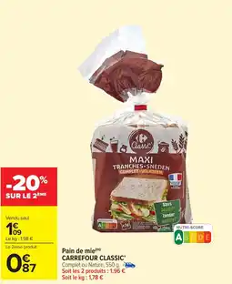 Carrefour Market Pain de mie carrefour classic' offre