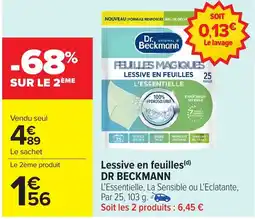 Carrefour Market DR BECKMANN Lessive en feuilles offre