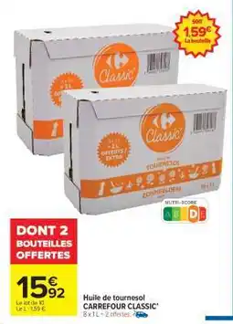 Carrefour Market HUILE DE TOURNESOL CARREFOUR CLASSIC offre