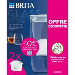 Carrefour BRITA Carafe filtrante verre + 2 cartouches Maxtra Pro offre