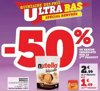 Super U Biscuits nutella offre