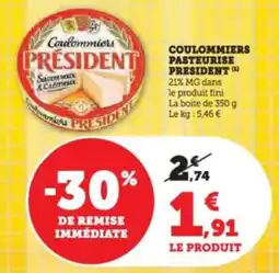 Super U Coulommiers pasteurise president offre