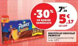 Super U Biscuits au chocolat prince lu offre