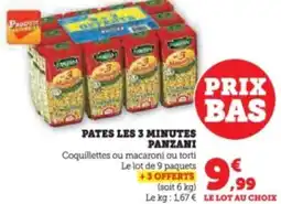 Super U Pates les 3 minutes panzani offre