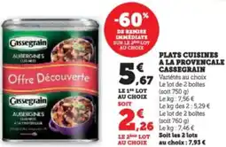 Super U Plats cuisines a la provencale cassegrain offre