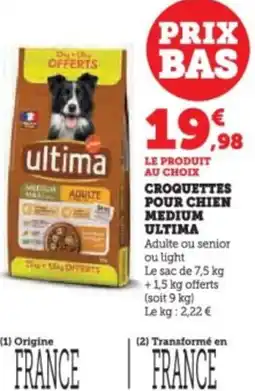 Super U Croquettes pour chien medium ultima offre