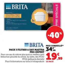 Super U Pack 3 filtres a eau maxtra pro-expert offre