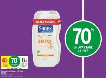 Intermarché Sanex gel douche peaux sèches offre