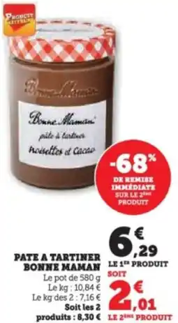 Super U Pate a tartiner bonne maman offre