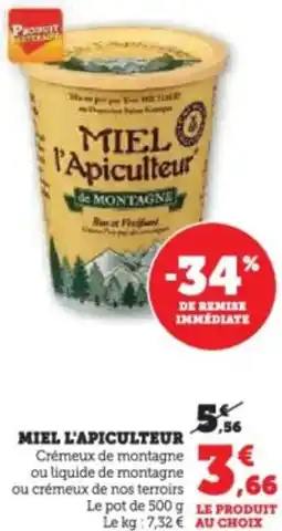 Super U Miel l'apiculteur offre