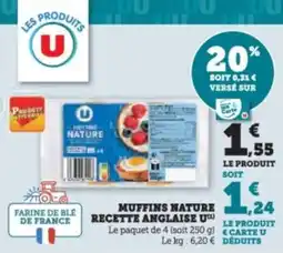 Super U Muffins nature recette anglaise u offre