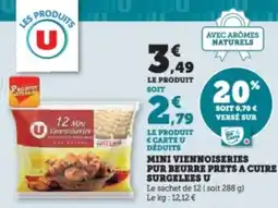 Super U Mini viennoiseries pur beurre prets a cuire surgelees u offre