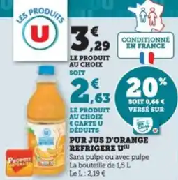 Super U Pur jus d'orange refrigere u offre