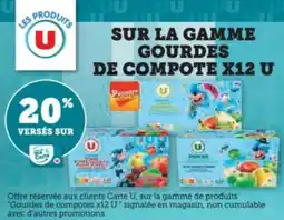 Super U Sur la gamme gourdes de compote x12 u offre