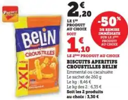 Super U Biscuits aperitifs croustilles belin offre