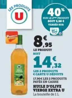 Super U Huile d'olive vierge extra u offre