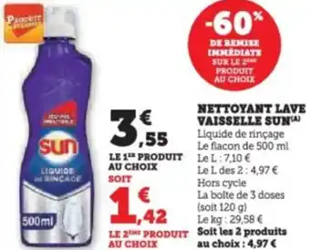 Super U Nettoyant lave vaisselle sun offre