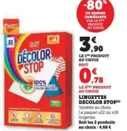 Super U Lingettes decolor stop offre
