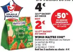 Super U Wings maitre coq offre