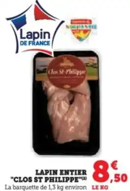 Super U Lapin entier clos st-philippe offre