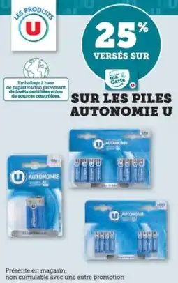 Super U Sur les piles autonomie u offre