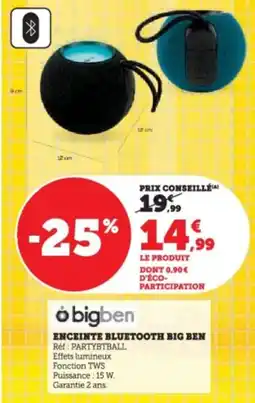 Super U Enceinte bluetooth big ben offre