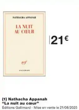 Monop' Nathacha Appanah La nuit au cœur offre