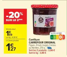 Carrefour Market Confiture CARREFOUR ORIGINAL offre