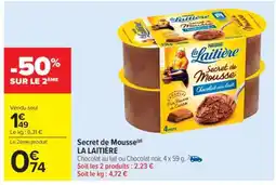 Carrefour Market Secret De Mousse La Laitière offre