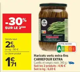 Carrefour Market Haricots verts extra-fins CARREFOUR EXTRA offre
