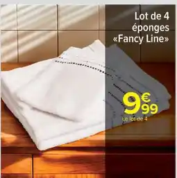 Carrefour Market Lot de 4 éponges Fancy Line offre