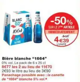Monop' Bière blanche 1664 offre