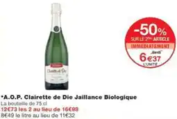 Monop' A.O.P. Clairette de Die Jaillance Biologique offre