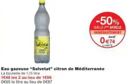 Monop' Eau gazeuse Salvetat citron de Méditerranée offre