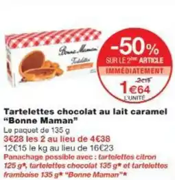 Monop' Tartelettes chocolat au lait caramel Bonne Maman offre