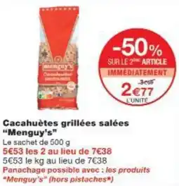 Monop' Cacahuètes grillées salées Menguy's offre