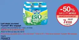 Monop' Lait demi-écrémé Lactel Bio engagé offre