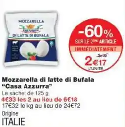 Monop' Mozzarella di latte di Bufala Casa Azzurra offre