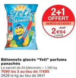 Monop' Bâtonnets glacés Yeti parfums panachés offre