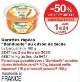Monop' Carottes râpées Bonduelle au citron de Sicile offre