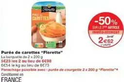 Monop' Purée de carottes Florette offre