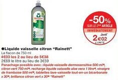 Monop' Liquide vaisselle citron Rainett offre