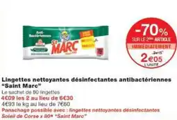 Monop' Lingettes nettoyantes désinfectantes antibactériennes Saint Marc offre